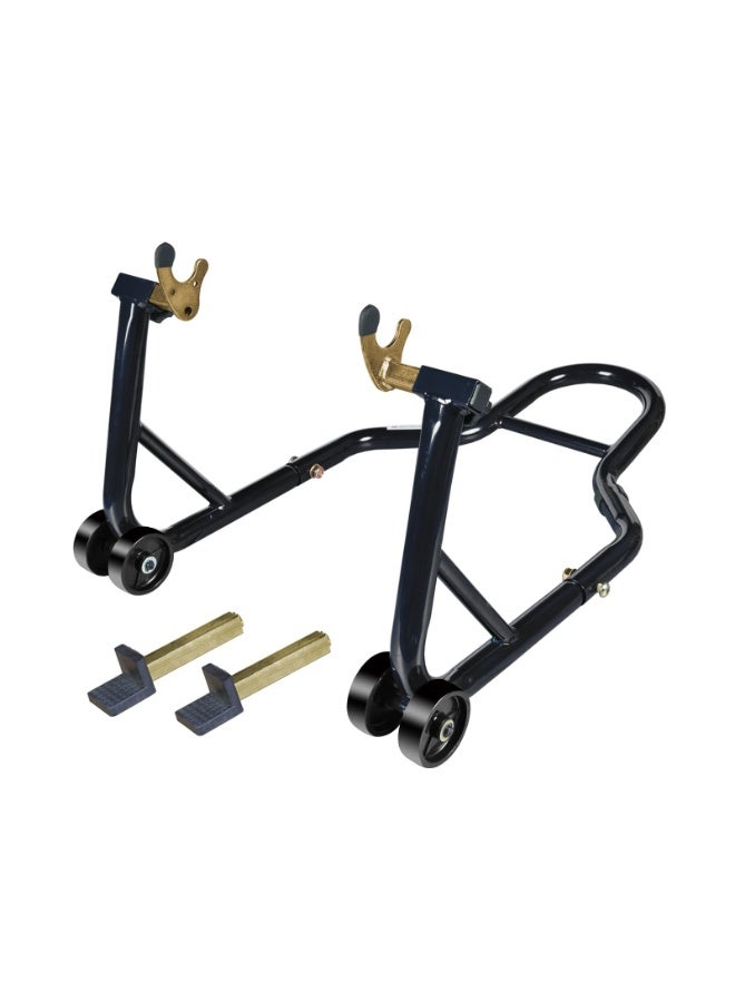 Heavy Duty Motorcycle Rear Wheel Paddock Stand - 850lbs (390kg) Capacity | Universal Lift Jack with U + L Fork Adapters | Fits Yamaha, Suzuki, Honda, Kawasaki | Black - Image 1